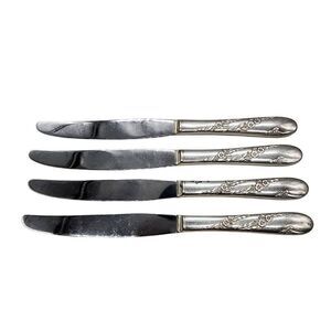 Oneida Community Dinner Knives Bridal Wreath Tudor Plate Silver Plate Set Of 4